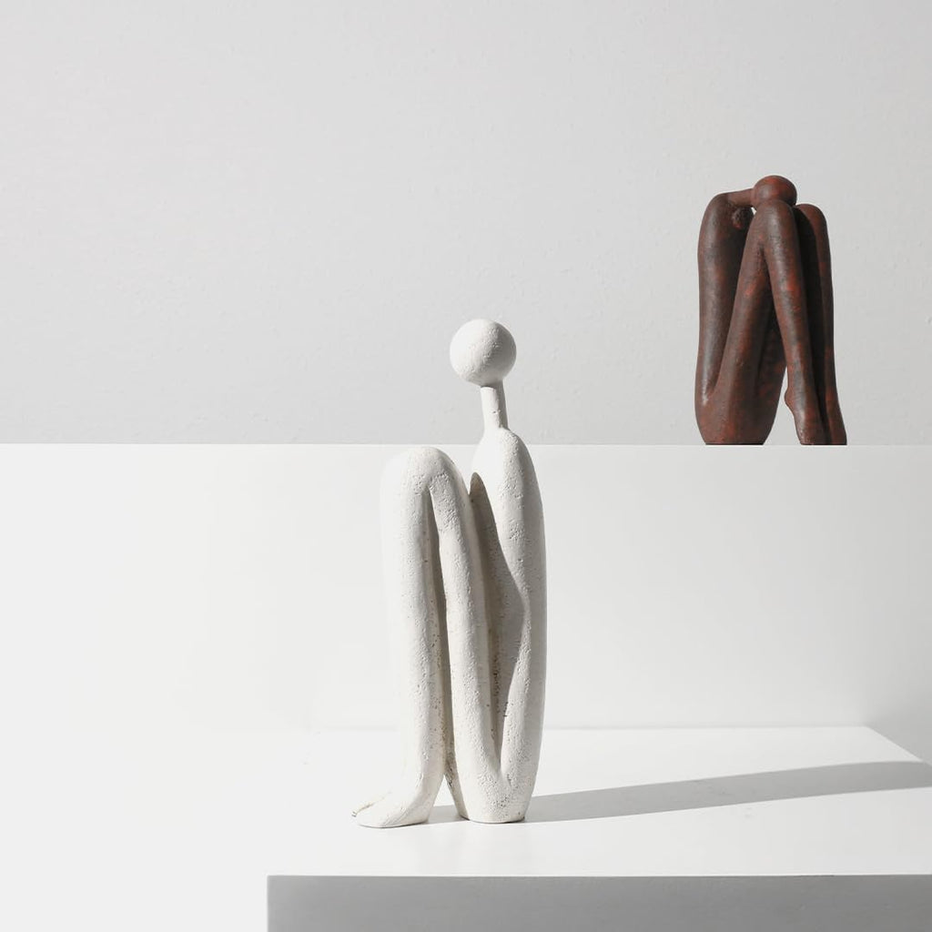 Decorative Bookends for Shelves，Bookends for Heavy Books Resinous Thinker Statue,Book Shelf Decor，Modern Creative Office Company Bookends Ornament Decorations