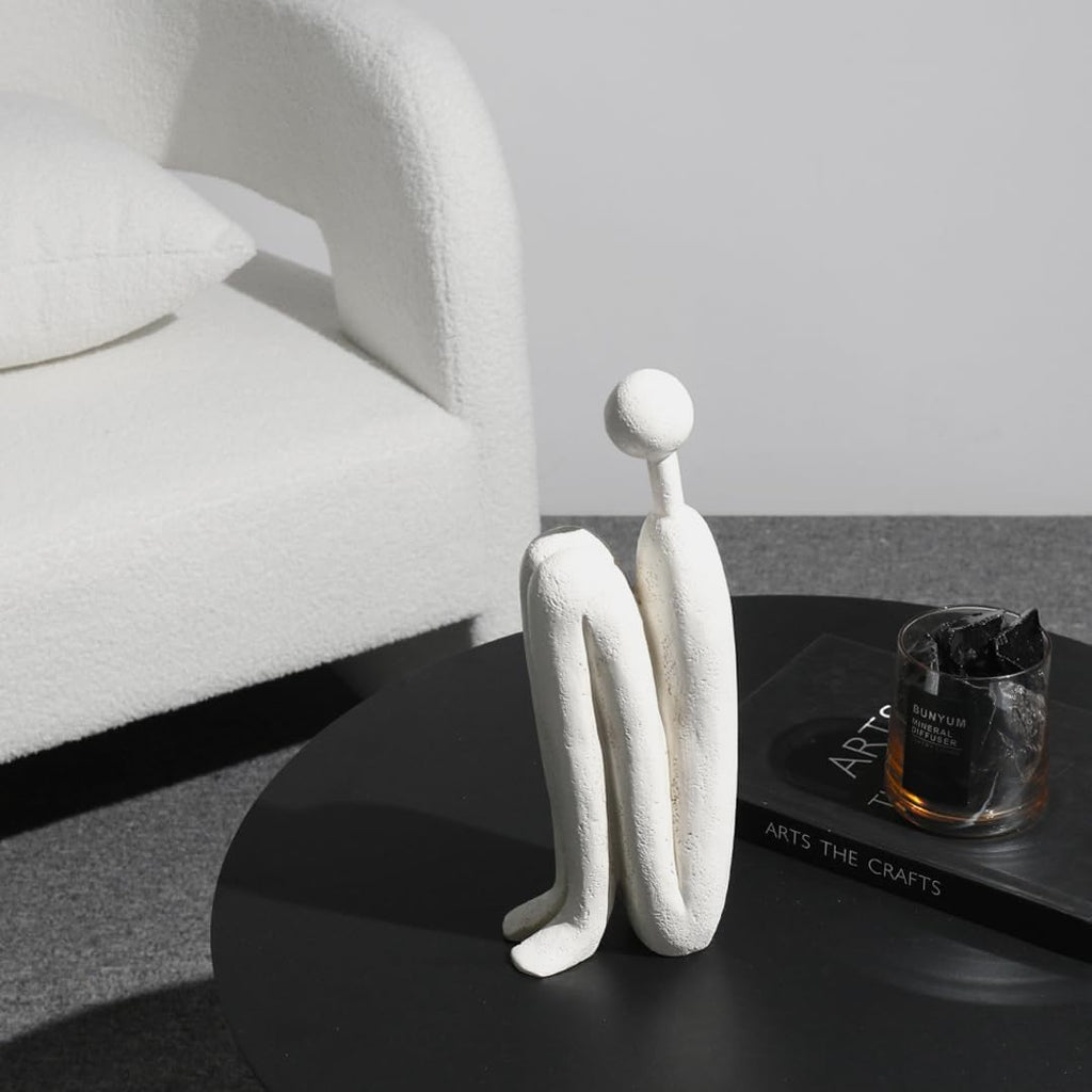 Decorative Bookends for Shelves，Bookends for Heavy Books Resinous Thinker Statue,Book Shelf Decor，Modern Creative Office Company Bookends Ornament Decorations