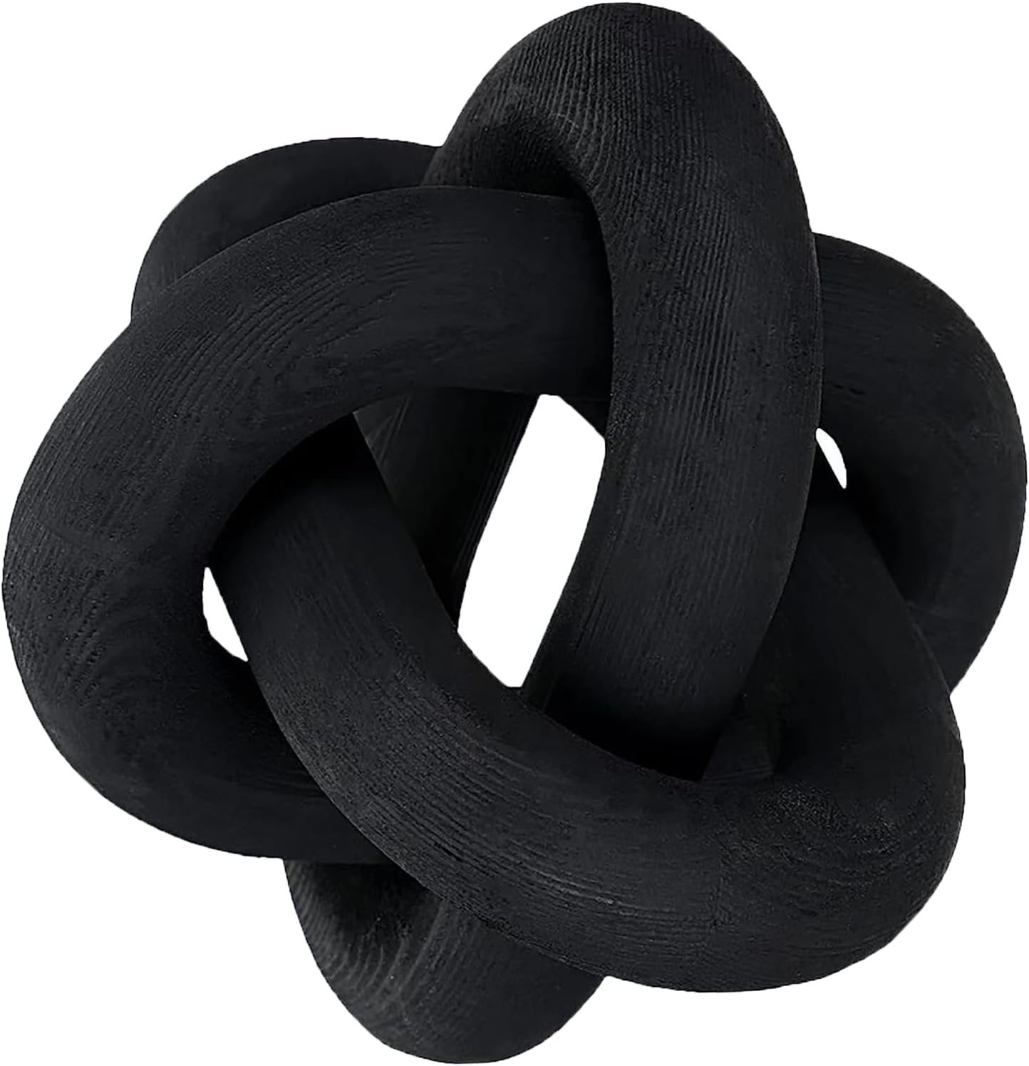 Wood Knot Chain Link Decor - 3 Link Boho Wooden Hand Carved Decorative Wooden Links Knots for Coffee Table Entryway Modern Farmhouse Shelf Decoration