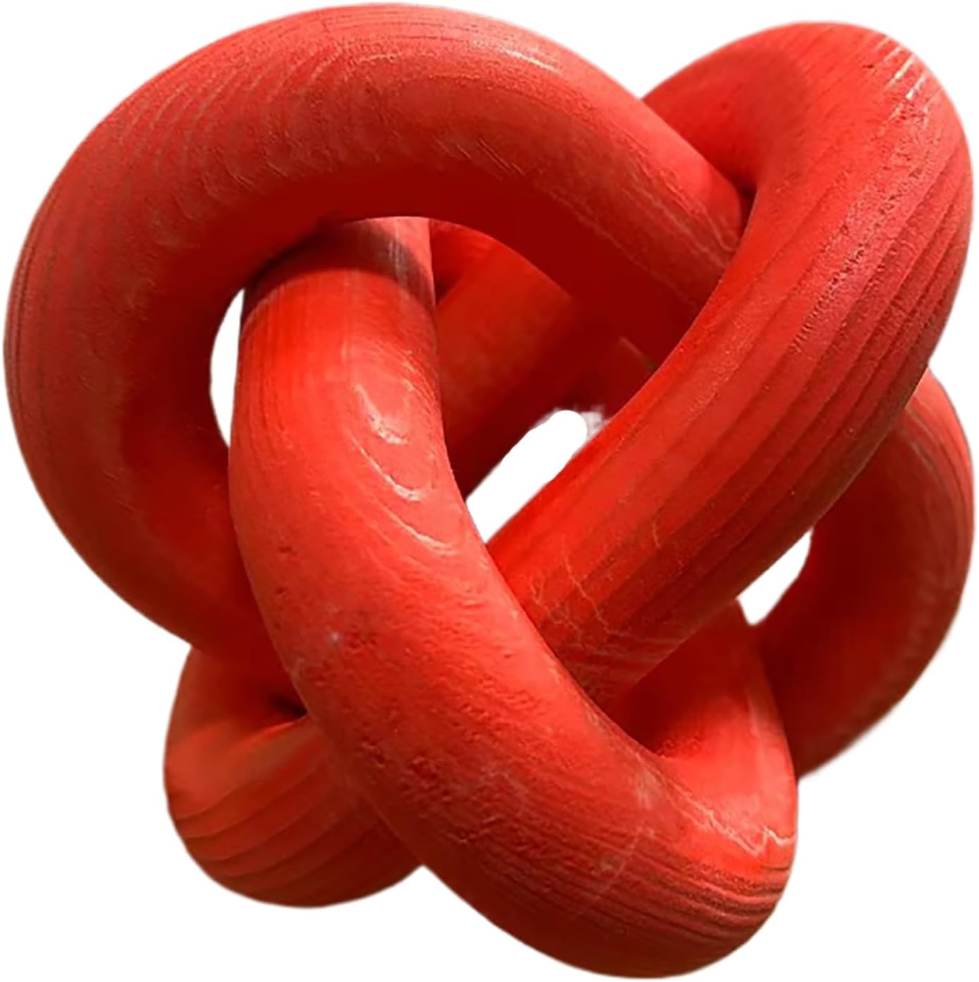 Wood Knot Chain Link Decor - 3 Link Boho Wooden Hand Carved Decorative Wooden Links Knots for Coffee Table Entryway Modern Farmhouse Shelf Decoration