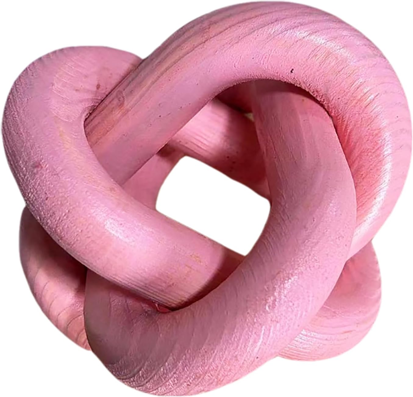 Wood Knot Chain Link Decor - 3 Link Boho Wooden Hand Carved Decorative Wooden Links Knots for Coffee Table Entryway Modern Farmhouse Shelf Decoration