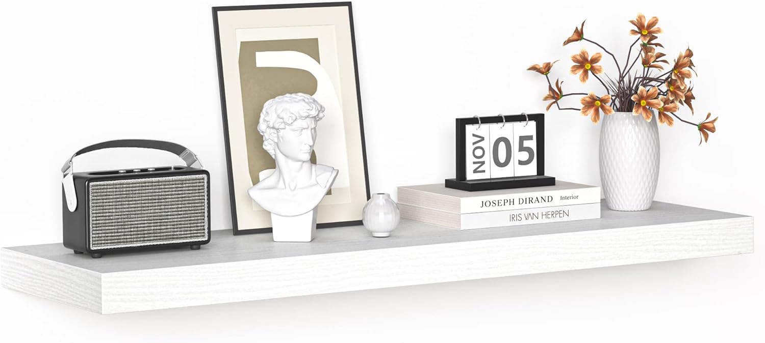 Fun Memories Floating Shelves - 16 Inch Wall Shelf for Decor & Storage - Wall Mounted Display Shelving with Invisible Heavy-Duty Metal Bracket 2Pack, Walnut