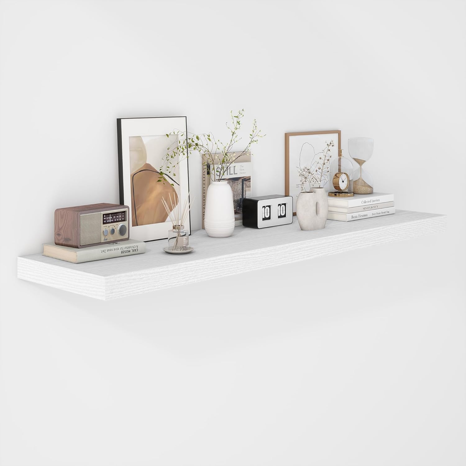 Fun Memories Floating Shelves - 16 Inch Wall Shelf for Decor & Storage - Wall Mounted Display Shelving with Invisible Heavy-Duty Metal Bracket 2Pack, Walnut