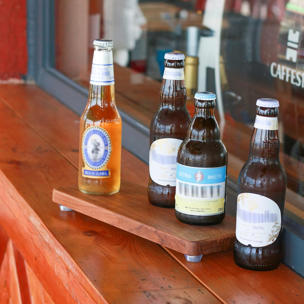 12.6"x5" Solid Teak Wood Riser & Tray - Farmhouse Organizer with Non-Slip Base | Rustic Bathroom & Kitchen Tray for Countertop, Sink Decor | Natural Finish Pedestal Stand (Neutral Home Decor)