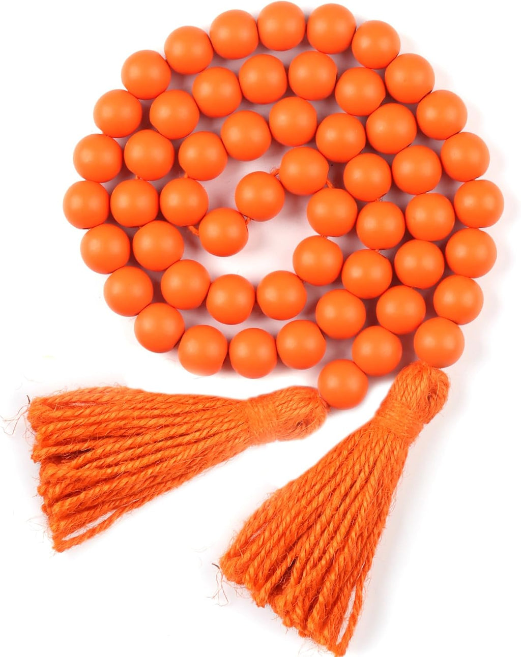 Wood Beads Garland with Tassels Farmhouse Rustic Prayer Boho Beads for Boho Home Decor, Wall Hanging Decoration (Black)