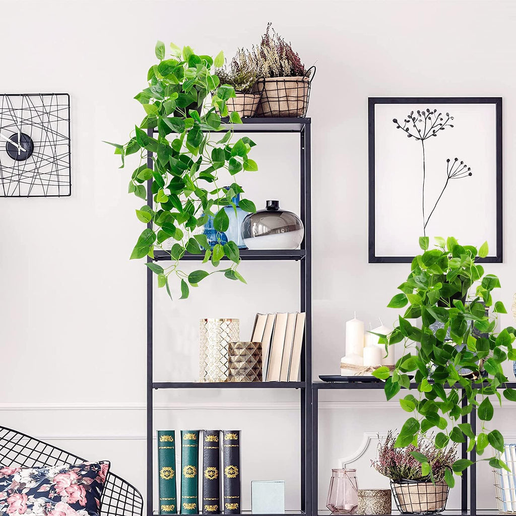 Toprooms 2 Pack Fake Hanging Plants with Pot,Artificial Hanging Plant Fake Plants Faux Ivy Vine Wall Hanging Plants Greenery Shelf Home Office Indoor Outdoor Decor(2 Potted)