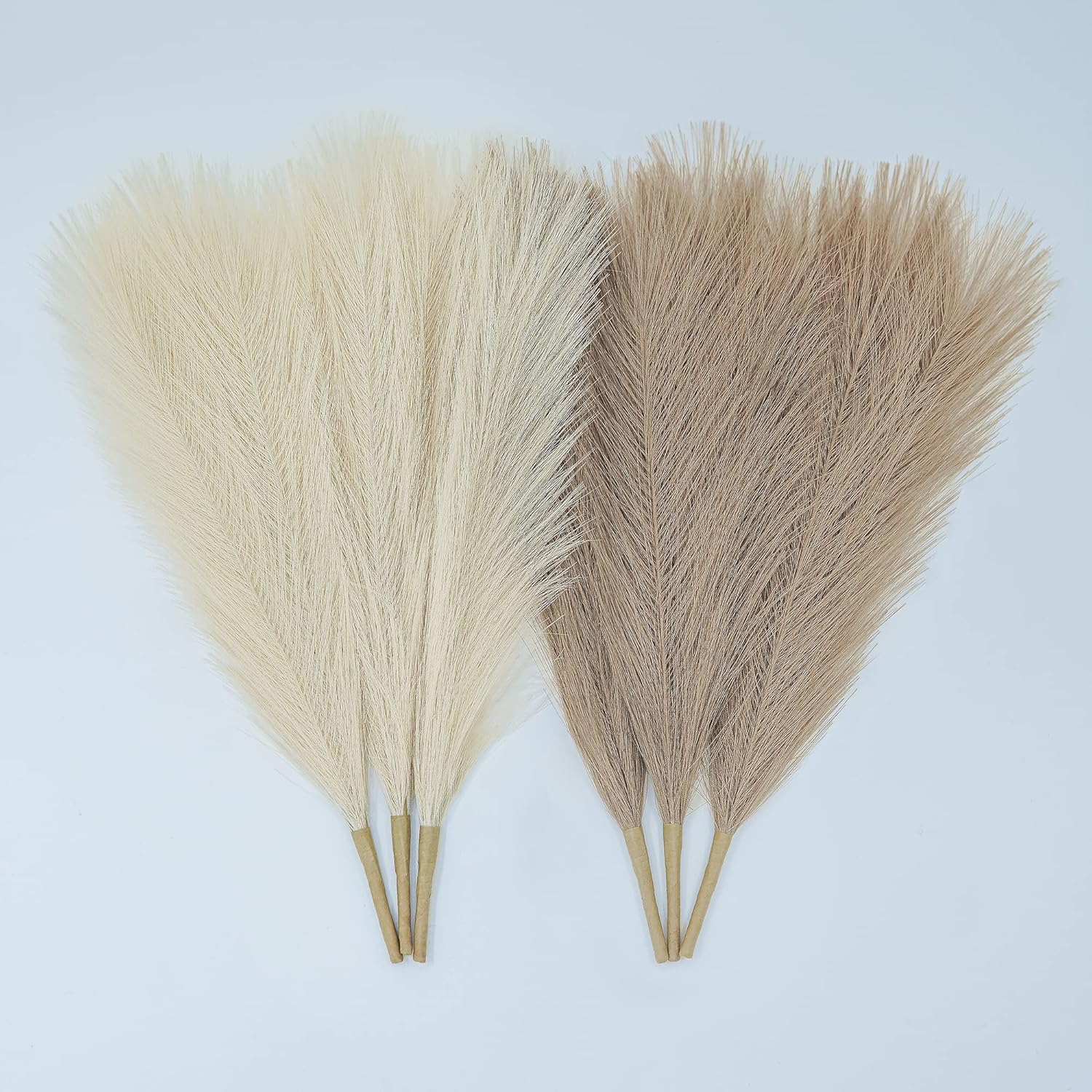 SIMPLECOOL Faux Pampas Grass Decor. 6 Stems 17” Short Artificial Pampas Grass. Room Decor Aesthetic. Boho Decor for Home Living Room, Pompas Floral for Wedding Christmas.